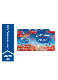 Buy Fruit Crush Strawberry Juice 200ml Pack of 10 in UAE