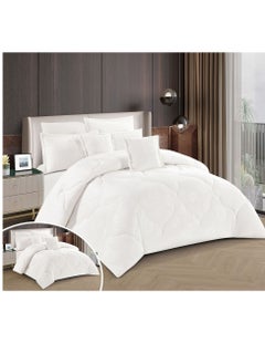 Buy 8 Piece King Size comforter Set Soft Fabric Comforter Set For Bedroom Includes Comforter Bedsheet Pillow Sham Pillow Case & Cushion in UAE