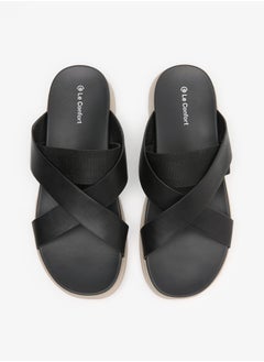 Buy Men Solid Criss Cross Strap Sandals in Saudi Arabia