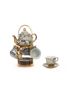 اشتري Foris 14-Piece Tea Set Cup Blue في الامارات