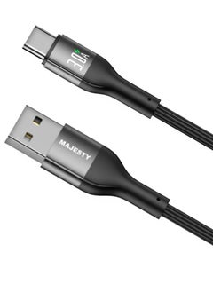 اشتري ماجيستي كابل شاحن USB-A إلى USB-C سلك شحن سريع مجدول 45 واط (15V/3A) متوافق مع سامسونج، ماك بوك برو، نينتندو سويتش وأكثر - أسود (1.8 متر) في السعودية