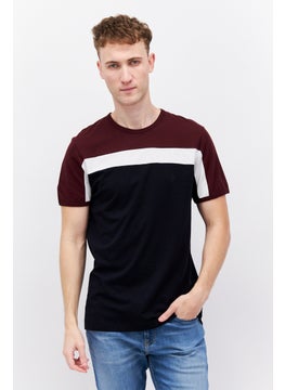 Buy Men Crew Neck Short Sleeve Colorblock T-Shirt, Black Combo in UAE