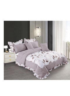 Buy Super King 8 Pieces Comforter set Ruffle Bedding Set, Cotton and Polyester Quality Dorm, Duvet( 240*260cm) in UAE