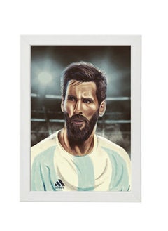 اشتري messi Illustration Wall Art Poster Frame في مصر