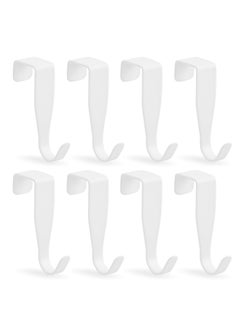 Buy 8 Pack Cabinet Door Hooks, Carbon Steel Over Door Hooks for 2cm Thick Doors for Hanging Towel, Bag, and Clothes in UAE