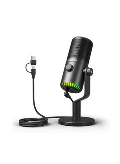 Buy MAONO USB Gaming Microphone for PC, Programmable Condenser Mic with RGB Light, Mute, Gain, Monitoring, Volume Control for Streaming, Podcast, Twitch, YouTube, Discord, Computer, Mac, PS5, DM30 Black in UAE