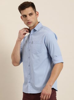 Buy Solid Chest Pocket Shirt with Long Sleeves in Saudi Arabia