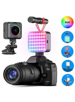 اشتري Mobile phone fill light D12s travel portable selfie photography pocket light full color RGB beauty atmosphere light في السعودية