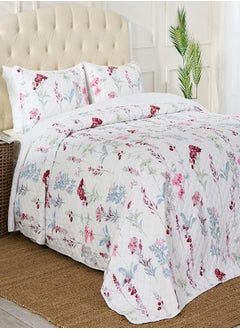 Buy Mellanni Bedspread Coverlet Set - King Bedding Cover with Shams - Ultrasonic Quilting Technology - 3 Piece Oversized Quilt King Size Set - Bedspreads & Coverlets (King, Floral Multi) in UAE