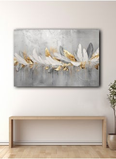 Buy Canvas Wall Art Stretched Over Wooden Frame with Feathers Abstract Painting in Saudi Arabia