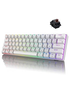 اشتري RK61 Three Mode 2.4Ghz Wireless/Bluetooth/Wired 60% Mechanical Keyboard, 61 Keys RGB Brown Switch Gaming Keyboard With Software For Win/Mac في الامارات