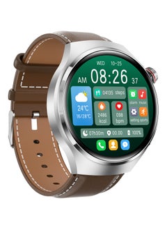 Buy smart watch GT4 PRO  with Bluetooth calling function (answer/make calls), fitness tracking watch with sleep monitoring function, suitable for iPhone/Android, IP68 waterproof (leather brown) in UAE