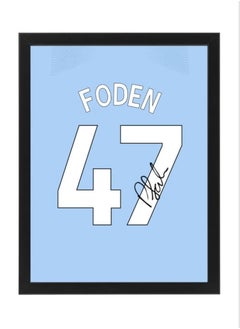 اشتري Phil Foden Autographed Jersey - Framed Poster 30x40cm - Football Memorabilia, Soccer Collectible, Gift for Fans في الامارات