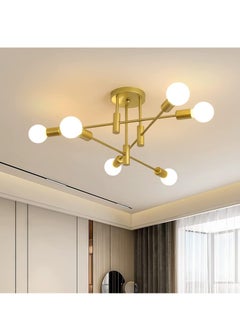 Buy Mid Century Sputnik Chandelier Modern Ceiling Lighting 6 Lights Adjustable Industrial Mount Pendant Light Fixture For Kitchen Living Dining Room Bedroom Foyer in Saudi Arabia