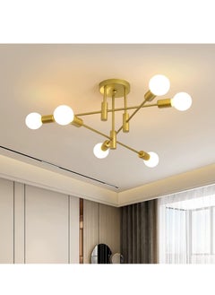 Buy Mid Century Sputnik Chandelier Modern Ceiling Lighting 6 Lights Adjustable Industrial Mount Pendant Light Fixture For Kitchen Living Dining Room Bedroom Foyer in Saudi Arabia