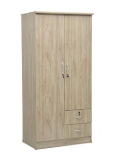 Buy 2 Door Wooden Wardrobe Cabinet Cupboard Engineered Wood Perfect Modern Stylish Heavy Duty in UAE