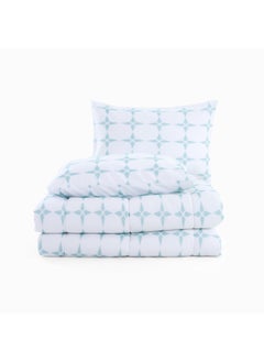 اشتري 3 - Pieces Essential Geo Comforter Set 160X220Cm - Blue/White في الامارات