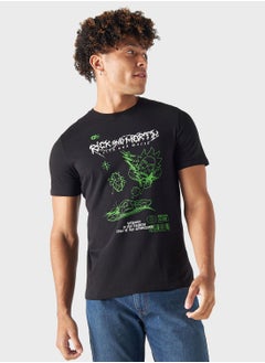 Buy Rick And Morty Print Crew Neck T-Shirt in Saudi Arabia