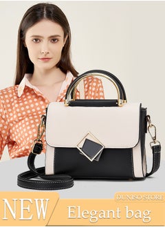 Buy Handbag for Women Faux Leather Vintage Satchel Small Messenger Crossbody Bag with Detachable Strap Clamshell Design Purse Top Handle Shoulder Bag for Business Traval Shopping in Saudi Arabia