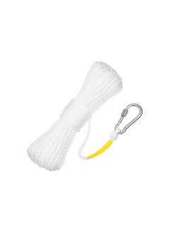 اشتري Hollow Braided Polypropylene Line Rope, Heaving Line with Spring Hook for Ring Buoy Pool Life Preserver Ring Rope Boat Anchor Rope, Not Easy to Get Rust and Abrasion(White,15 M/ 16.4 Yards)(1 Pack) في الامارات