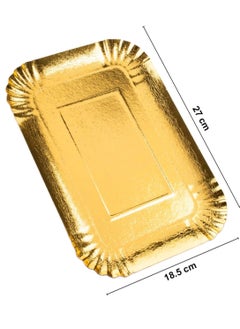 اشتري 10 Pcs Disposable Gold Foil Cardboard Serving Tray في الامارات