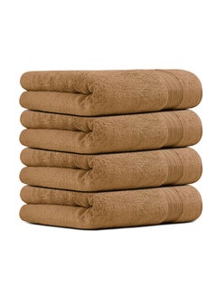 Buy 4 pc BATH TOWEL SET Large 550 gsm, 100%Cotton, High Quality Weaving, Durable, Soft and Absorbent,  4 Bath Towel 70x140cm, Big Size, for Kids, Men & Women, Pool & Beach, Camel, Made in Pakistan in UAE