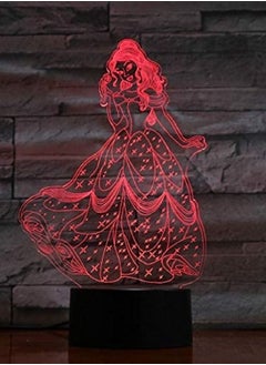 اشتري Beauty and The Beast 3d LED Multicolor Night Light Princess Bella Bedroom Decor Baby Girl Gift Nightlight Table Night Lamp Princess Belle في الامارات