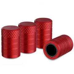 Unique Bargains 4 Pcs Universal Tire Valve Stem Caps for Car SUV Bike Trucks Motorcycles 17mm Aluminum Alloy Red