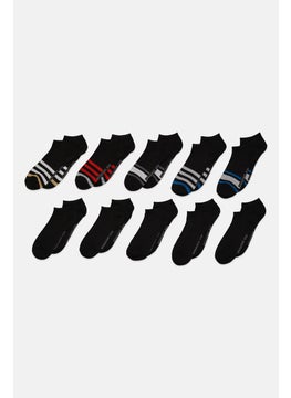 Buy Men  10 Pair Solid Socks, Black Combo in UAE