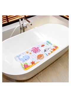 Buy Cartoon Non Slip Bathtub Mat for Kids 40x16 Inch Large Size Anti Slip Shower Mats for Toddlers Children Baby Floor Tub Mats with Suction Cups & Drain Holes Machine Washable (Sea World) in Saudi Arabia