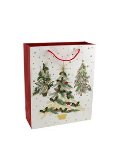 Buy Printed Design Paper Gift Bag Festive 10x26x32cm Elegance in UAE