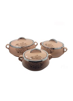 Buy Jaypee Florina Casserole Set of 3  -1000+1500+2000ml, Super Glossy Premium Finish, High-quality Peach in Saudi Arabia