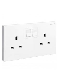 Buy 13A Switch Socket 2Gang Galion White in UAE