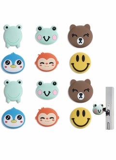 Buy 12 Pieces, Door Knob Wall Shield, Cartoon Self Adhesive Sticker Silicone Door Handle Bumper Cute Animals Rubber Protector for Wall -Protect Furniture, Reduce Noise in UAE