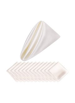 Buy Satin Napkins, Square Table Napkins, 10 Pcs 17x17" Soft Dinner Napkins Elegant Silk Napkins for Dinner Wedding Parties, Soft Smooth Fabric Washable Napkins for Parties, Weddings and Dinners (Ivory) in UAE