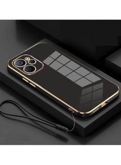 Buy Compatible with Tecno Spark 10 Pro Case Luxury Square Plating Shock Proof Silicone Back Cover Cases (Black) in Saudi Arabia