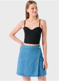 اشتري High Waist Denim Skirt في الامارات