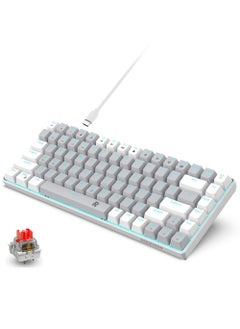 Buy ROCK POW 84 Keys Mechanical Gaming Keyboard Ice Blue Backlit Ultra-Compact Mini Keyboard Mini Compact Keyboard for PC/Mac Gamer Typist Easy Carry on Trip Red Switch in Saudi Arabia