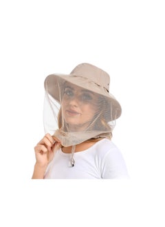 اشتري Head Net Hat for Women and Men Sun Protection Bucket Hat Fishing Hat with Hidden Netting Mesh Bucket Hat for Outdoor Fishing Beekeeping في السعودية