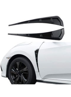 Buy Car Fender Side Stickers, Side Vents Decorative Air Intake Abs Stickers Universal Fender Car Exterior Accessories Anti-collision Side Wing Stickers (Black) in UAE