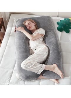 Buy Tycom U Shaped Pregnancy Pillow, Maternity Full Body Pillow for Back, Legs and Belly Support, Sleeping Pillow for Pregnant Women and Side Sleepers with Removable Cover (Grey) in UAE