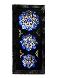 Buy Handmade Wall Plate Hanging Decoration | Enamel Minakari Art | Antique Design with Glass Shield in UAE