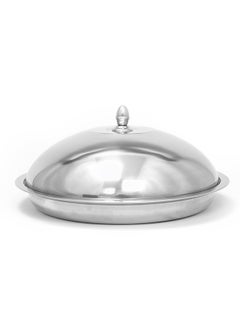 Buy Madina Stainless Steel Qouzi Dish Food Tray with Lid 40cm in UAE