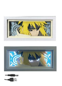 Buy Japanese anime Naruto 3D paper-cut light box comic shadow box photo frame LED light bedroom desk night light in Saudi Arabia