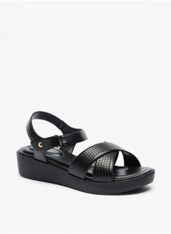 اشتري Women's Cross Strap Sandals with Hook and Loop Closure في الامارات