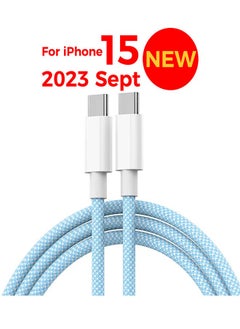 Buy 60W Usb C To Usb C Charger Cable(Blue),Type C Iphone 15 Fast Charging Cable Compatible With Macbook Pro, Ipad Pro Air, Iphone 15/15 Plus/15 Pro Max, Galaxy S23+/S23 Ultra in UAE