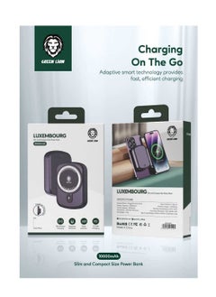 اشتري 10000mAh LUXEMBOURG Compact Powerbank PD 20W Charging 15W Wireless Charging MagSafe Compatible with Power Indicator - Black في الامارات