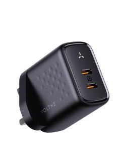 Buy VOLTME USB C Dual Port Plug, 35W GaN 3 + V-Dynamic Technology Quick Charge 4.0 3.0 PD USB Charger for the New iPhone 14 Pro Max/14 Pro/14 Plus/14/13/12/11, iPad/iPad mini, MagSafe, and More (Black) in UAE