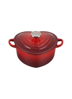 Buy Le Creuset Signature Cerise Cast Iron 20cm Heart Casserole With Heart Knob in UAE