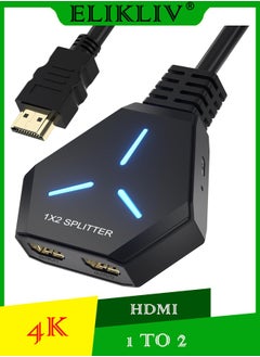 اشتري HDMI Splitter for Dual Monitors, HDMI Splitter 1 in 2 Out, HDMI Splitter 4K Ver1.4 Support 4K 3D Full HD 1080P Compatible/PS4/PS3/Blu-ray Player/MacBook/HDTV (1 Source to 2 Displays) في السعودية